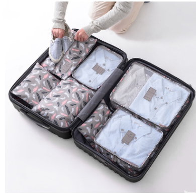 Travel clothing bra storage bag 6 and 7 sets of classification storage bag luggage sorting bag clothing dispensing bag
