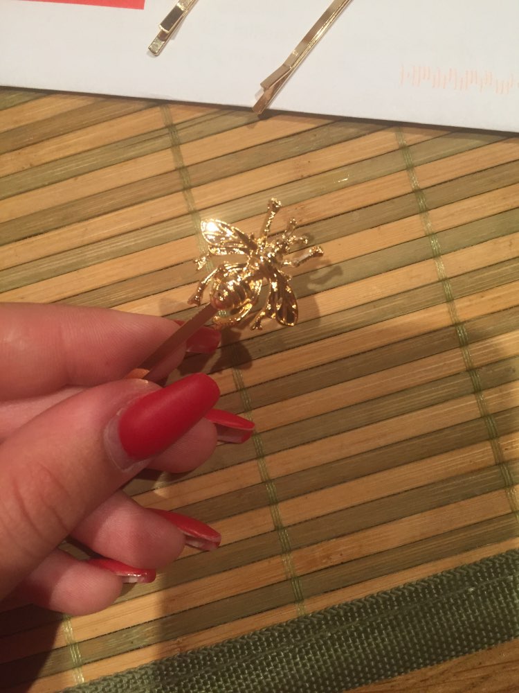 2PCS Style Girl Exquisite Gold Bee Hairpin