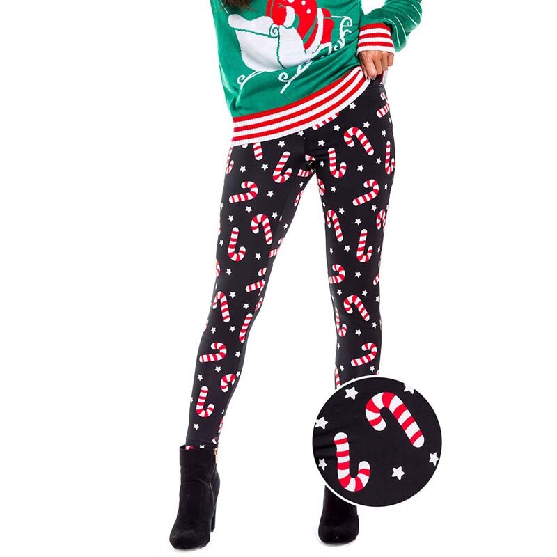 Women New Year Print Legging Ladies Pants
