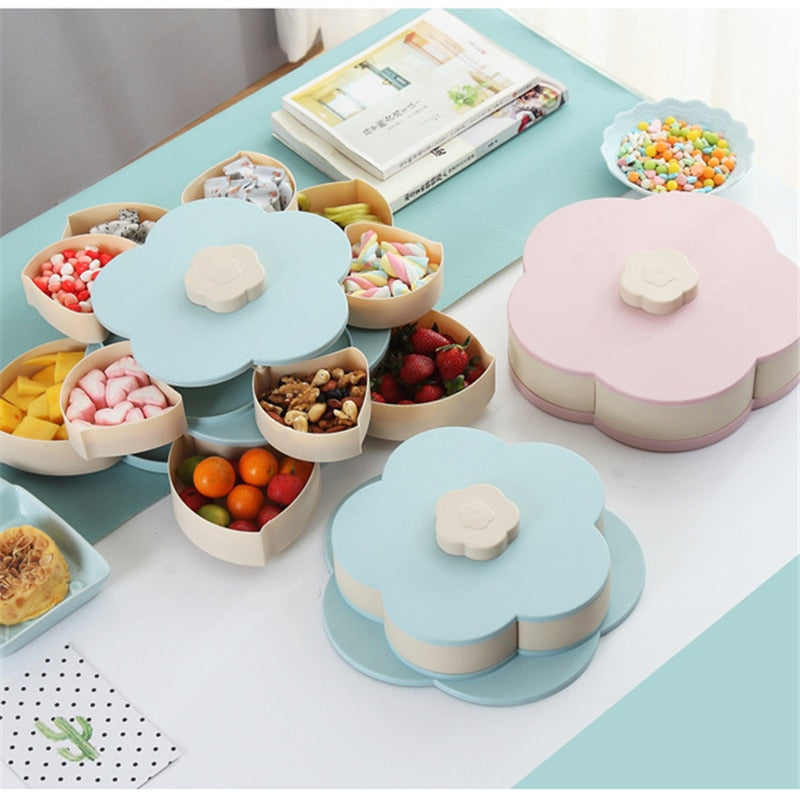 Petal-Shape Rotating Snack Box