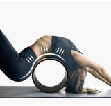 Wood Yoga Wheel Pilates with Buddha Lotus