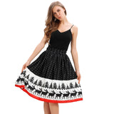 Christmas print knee-length skirt