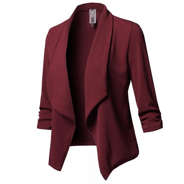 Women Long Sleeve Black Blazers