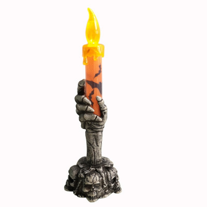 Halloween Ghost Hand Night Candle Light
