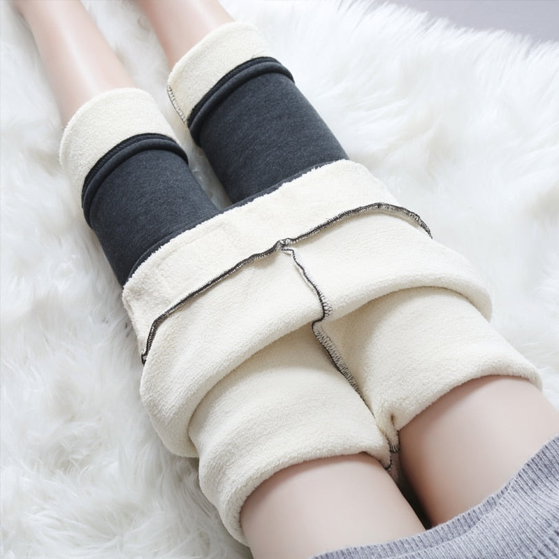 Women Thick Warm Elastic Pants