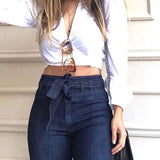 Women's High Waist Denim Flare Pants