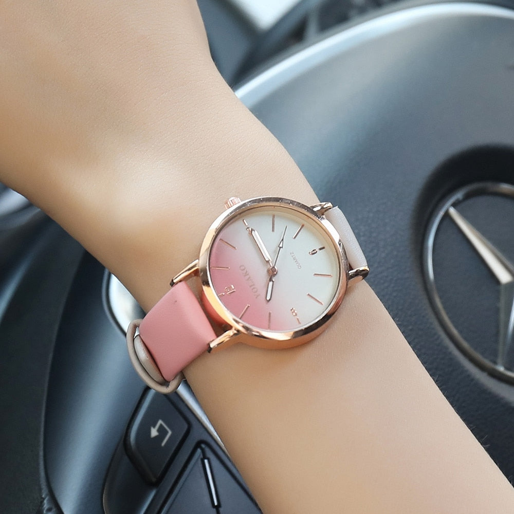 Brand Leather Quartz Women's Watch