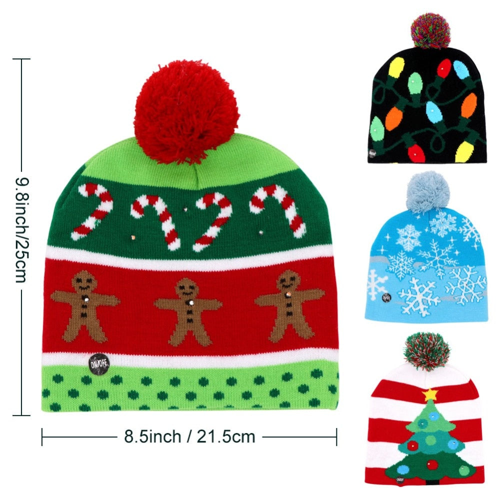 Led Light Cotton Christmas Hat