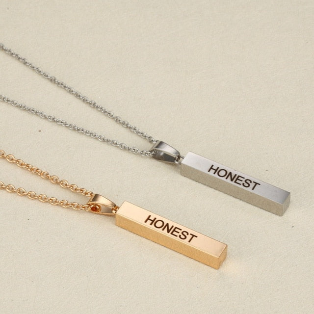Sterling Four Sides Personalized Couple Necklace