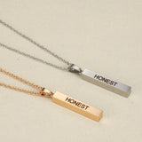 Sterling Four Sides Personalized Couple Necklace