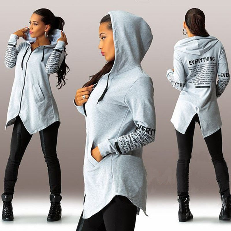 letter print pullover zipper