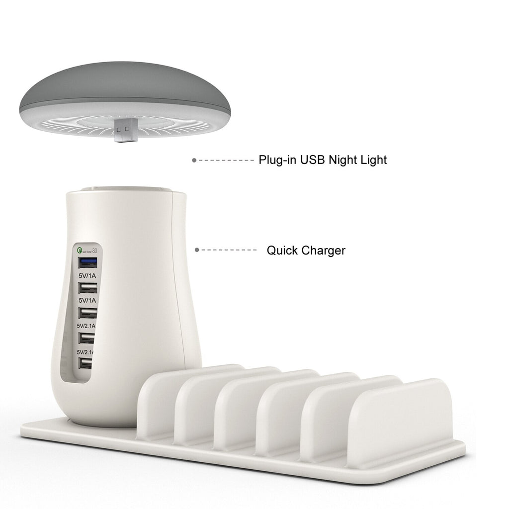 Multi Port Quick charger 3.0 Mushroom Lamp