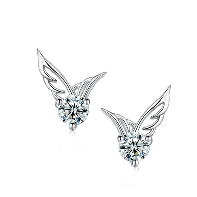 Flower Dolphin Daisy Silver Plated Stud Earrings
