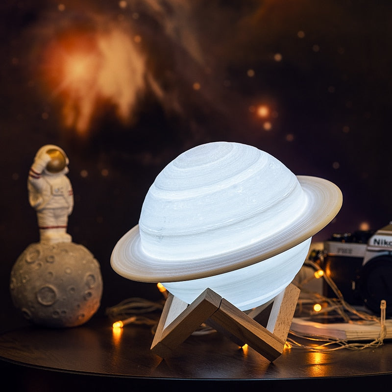 Rechargeable 3D Print Saturn Lamp