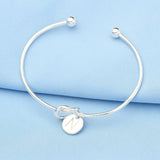 26 letter gold silver color heart bracelet