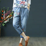 Loose Comfort Casual Cowboy Female  pants