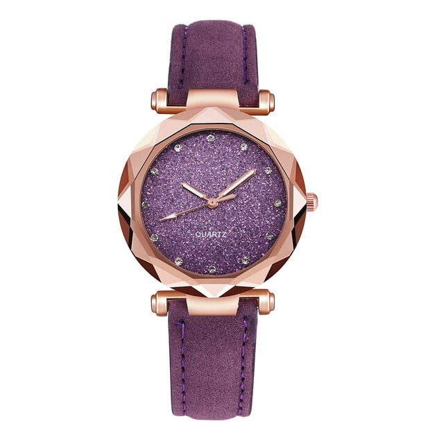 Rose Gold Quartz Watch Female Belt Watch