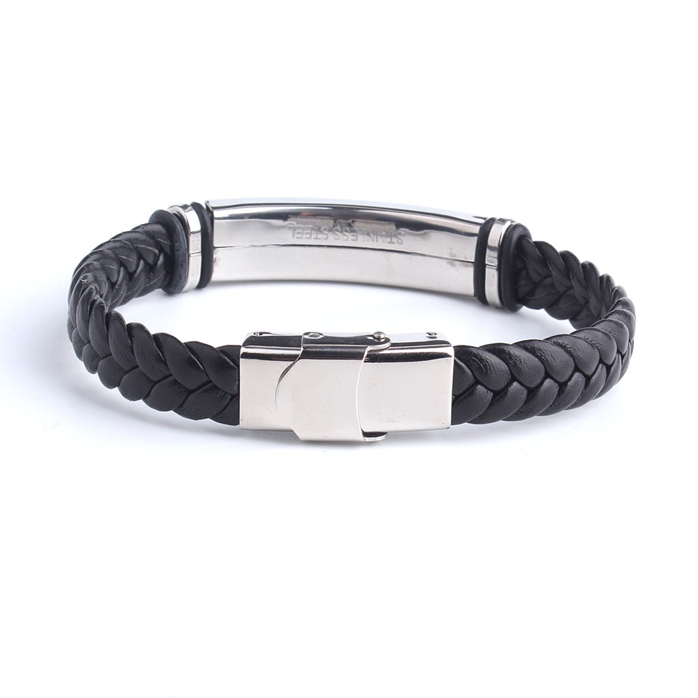 Engrave Leather Love Bangle & Bracelet