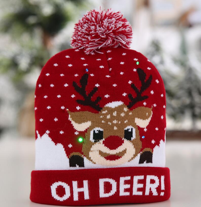 Led Light Cotton Christmas Hat
