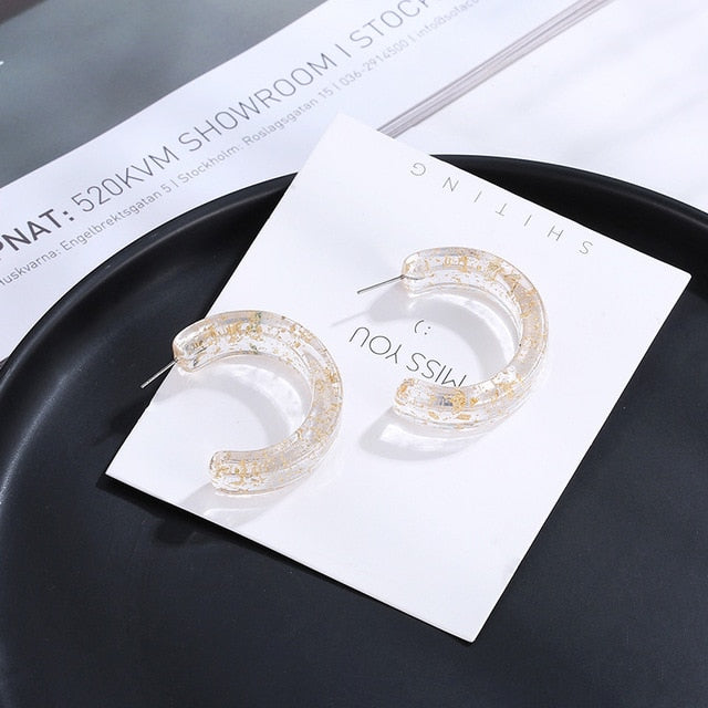 Retro Transparent  Cold Acrylic Earrings