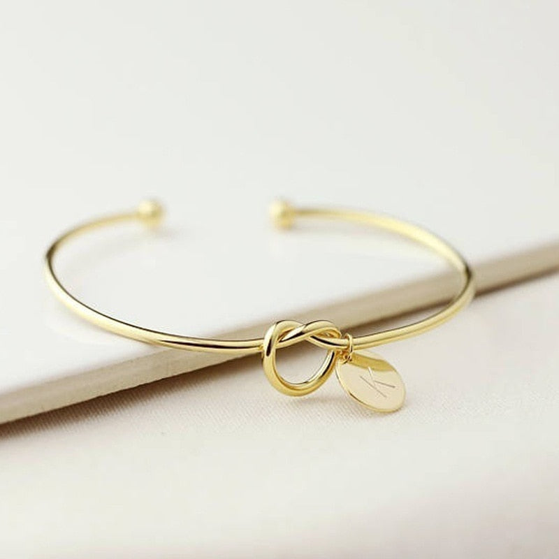 26 letter gold silver color heart bracelet