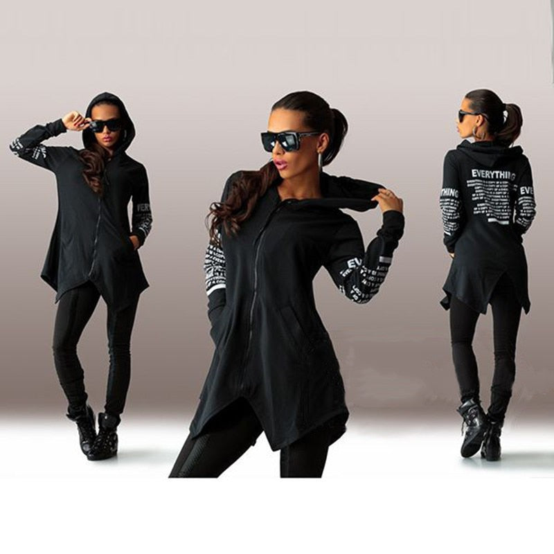 letter print pullover zipper
