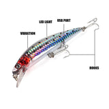 Electric vibrate fishing Lures USB Flashing LED