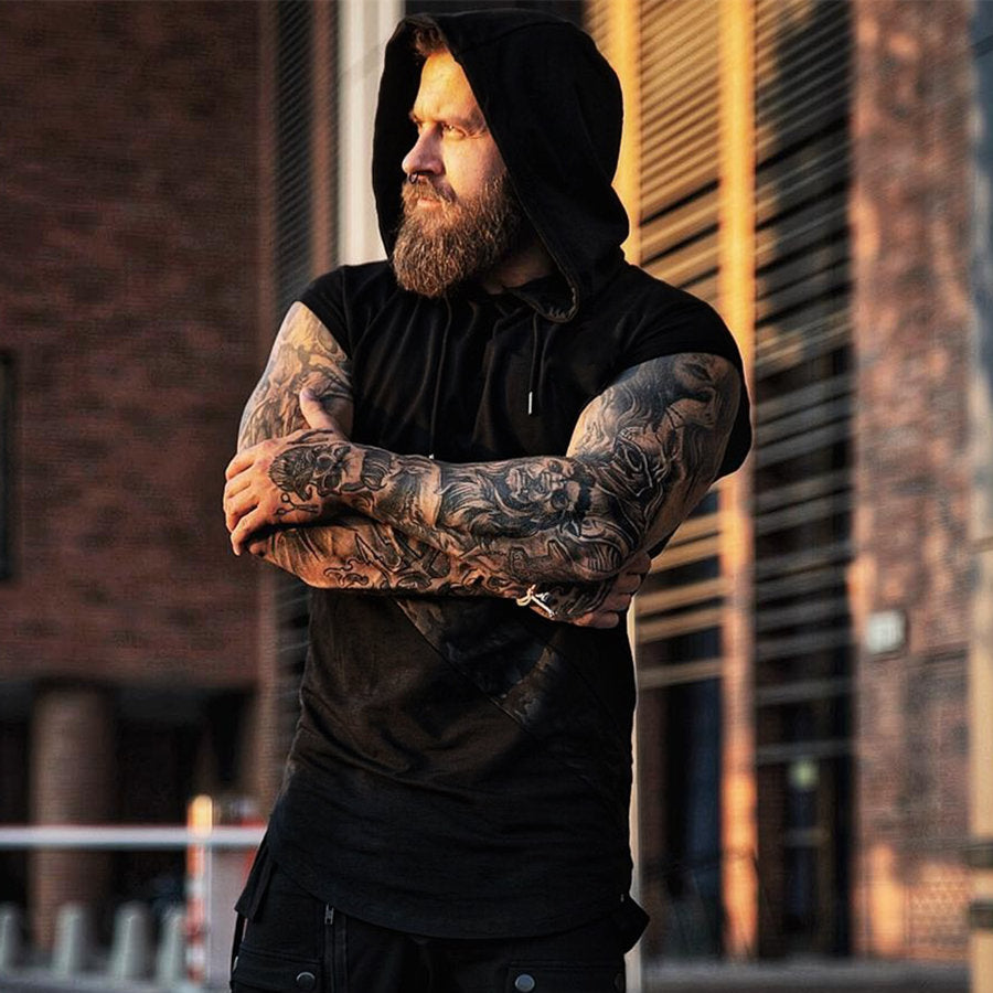 Men Bodybuilding Tank Top sleeveless Hoodie