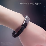 Travel Fast USB Phone Chargers Leather Bracelet