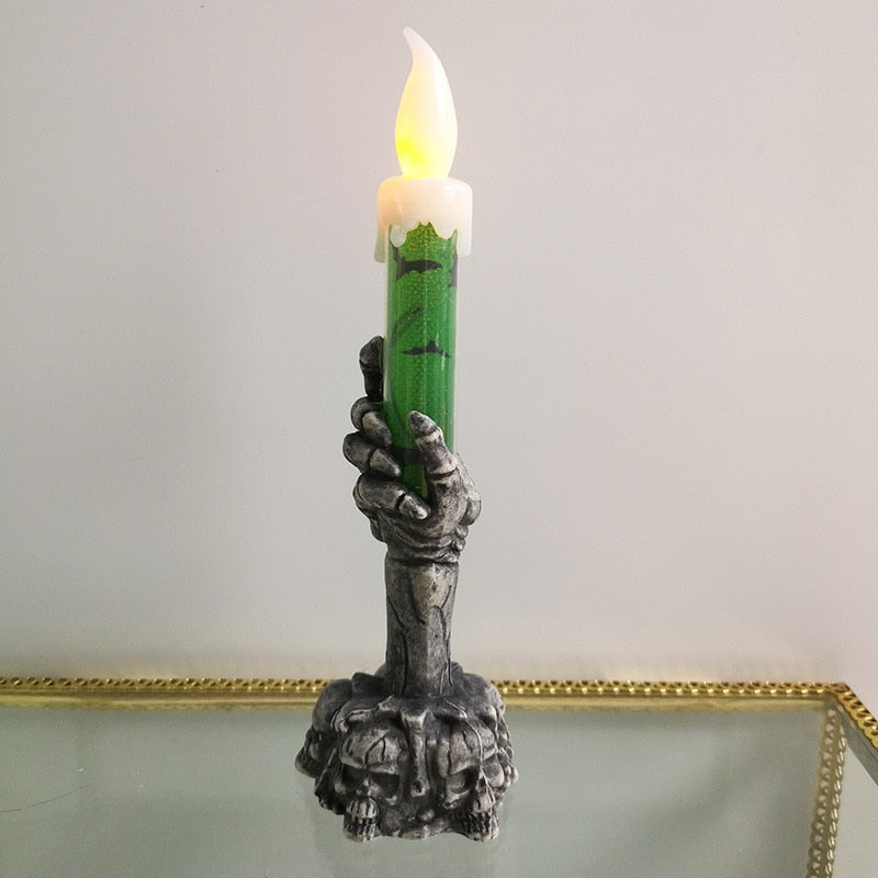 Halloween Ghost Hand Night Candle Light