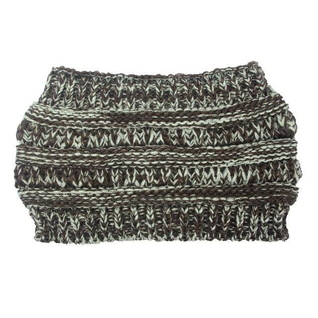 Ponytail Beanie Women Stretch Knitted Hats