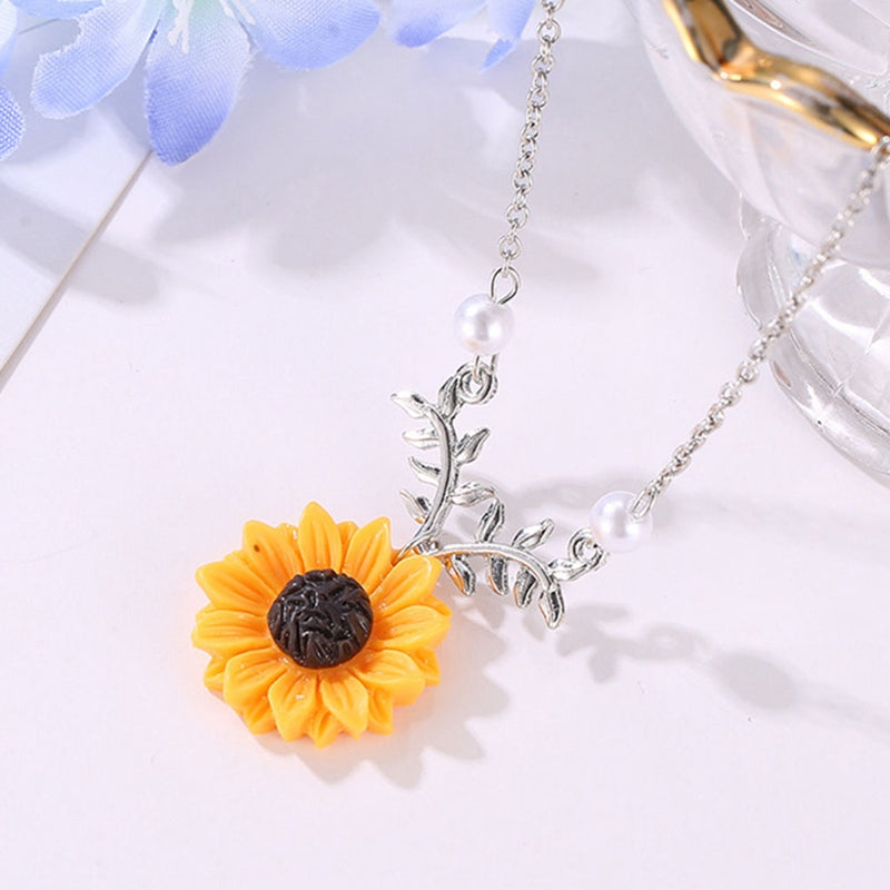 Sunflower Pendant Necklace For Women