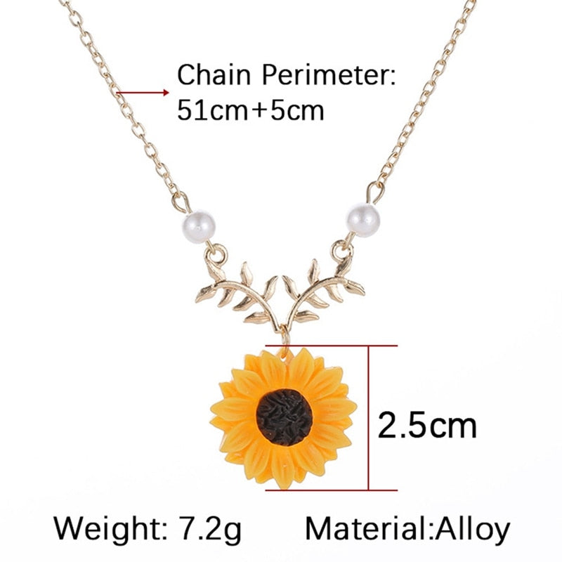 Sunflower Pendant Necklace For Women