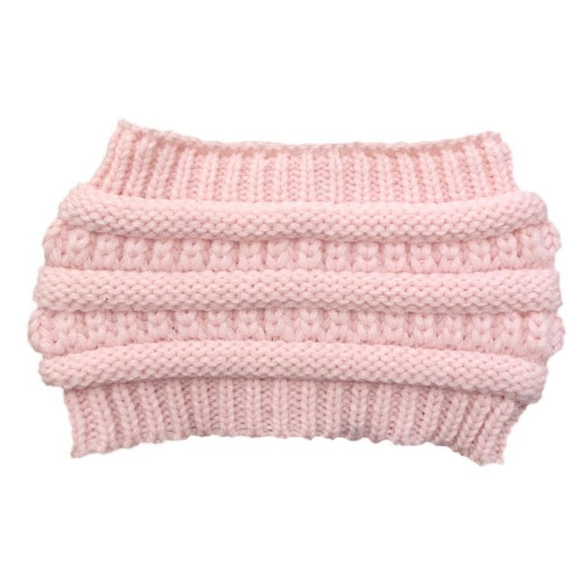 Ponytail Beanie Women Stretch Knitted Hats