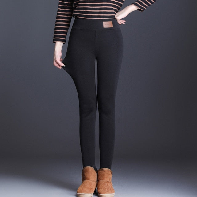 Women Thick Warm Elastic Pants