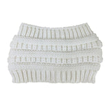 Ponytail Beanie Women Stretch Knitted Hats