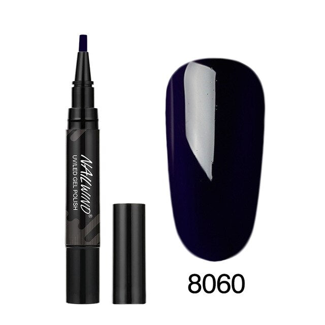 60 Colors Soak Off Enamel Nail Glue Pen