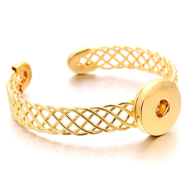 Adjustable Metal Snap Bracelet Bangle Silver Bracelet