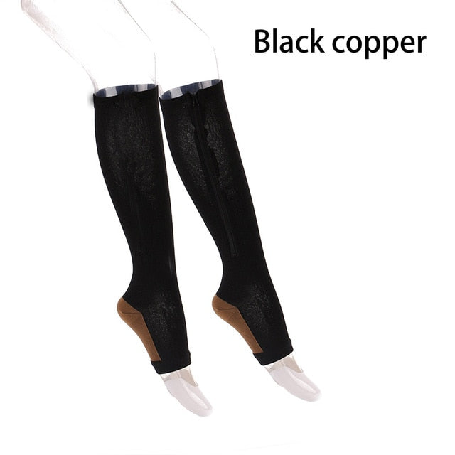 1 Pair Unisex Compression Socks Zipper