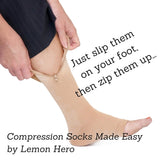 1 Pair Unisex Compression Socks Zipper