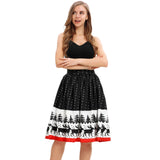 Christmas print knee-length skirt