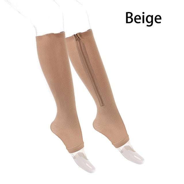 1 Pair Unisex Compression Socks Zipper