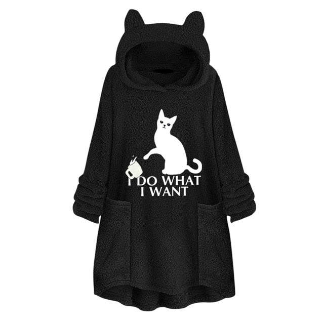 Women Sweatshirt Long Pocket Hoodie