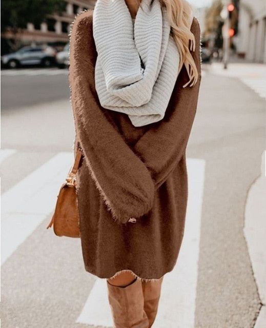 Long Sweater Yellow Black Pink Sweater Dress