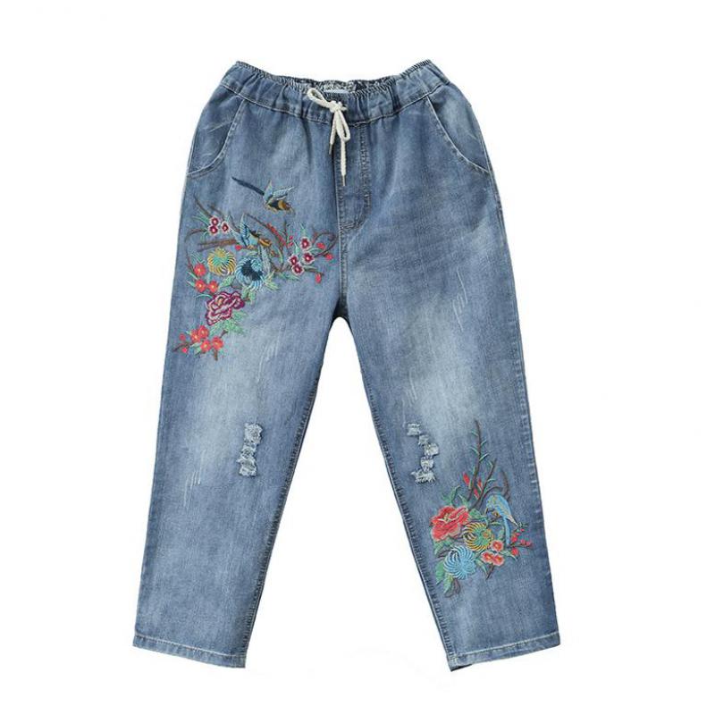 Loose Comfort Casual Cowboy Female  pants