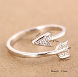Silver Plated Arrow crystal rings