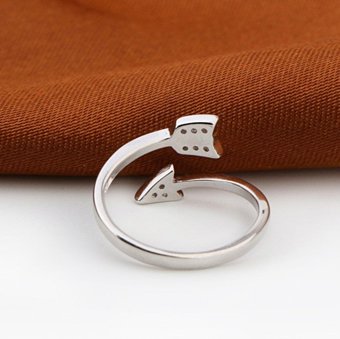 Silver Plated Arrow crystal rings