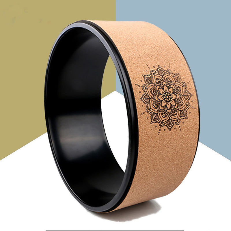 Wood Yoga Wheel Pilates with Buddha Lotus