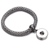 Adjustable Metal Snap Bracelet Bangle Silver Bracelet