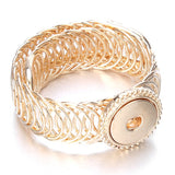 Adjustable Metal Snap Bracelet Bangle Silver Bracelet